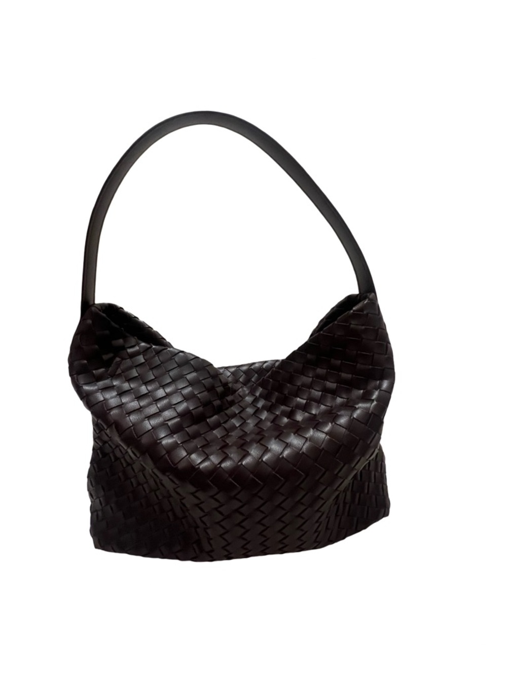 Woven Hobo Shoulder Bag - Black